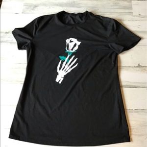 Skeleton And Rose Graphic Soft Tee